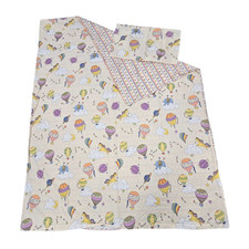 Hot Air Balloons Toddler Bed Duvet  Pillow Cover Rainbows Unicorns