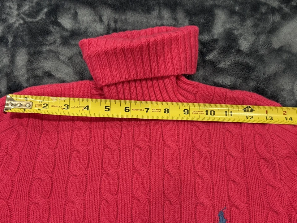 Suéter Ralph Lauren Mujer Cuello Tortuga Rosa Manga Larga Lana Cachemira S, 900121 Foto 3 de 4