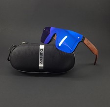 NEW Dubery Polarized Sunglasses with Wooden Temples, Luxury Case, Mirrored,