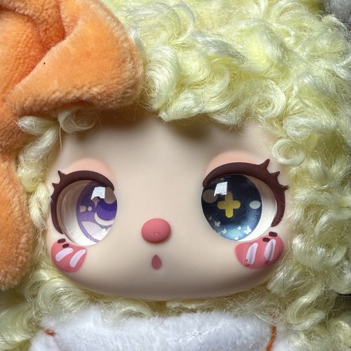 Liila's Lucky Cat Plush Curly Yellow Orange Bow Pendant Bag Charm Clip Kawaii - Picture 3 of 7