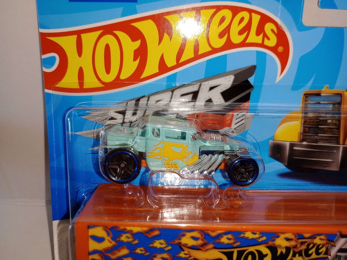 Hot Wheels Bone Shaker Hot Rod Shop Road Roller Trailer Super Rigs
