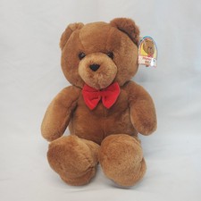 VTG Dakin Fun Farm Honey Jo Teddy Bear Plush 1986 With Tag Brown 20" Red Bow Tie