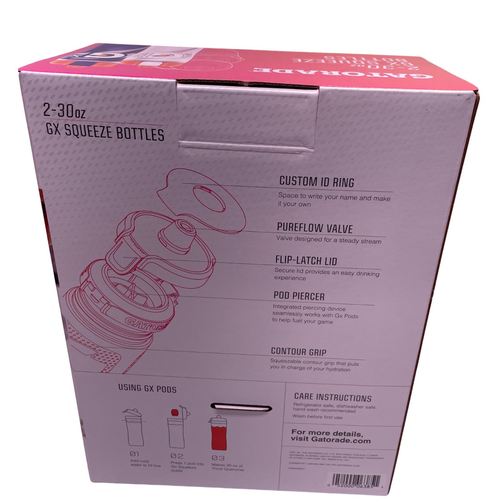 Gatorade GX 30oz Squeeze Bottles 2 ct New