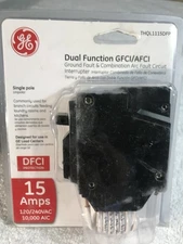 GE Single/Double Pole Ground Fault Breaker with Self-Test