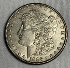 AU 1886-P Morgan Silver Dollar, U.S. $1 Coin Almost Uncirculated
