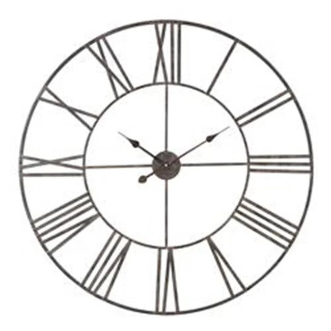 Aspire Home Accents 7807 Solange Round Metal Wall Clock Gray - 36 in.