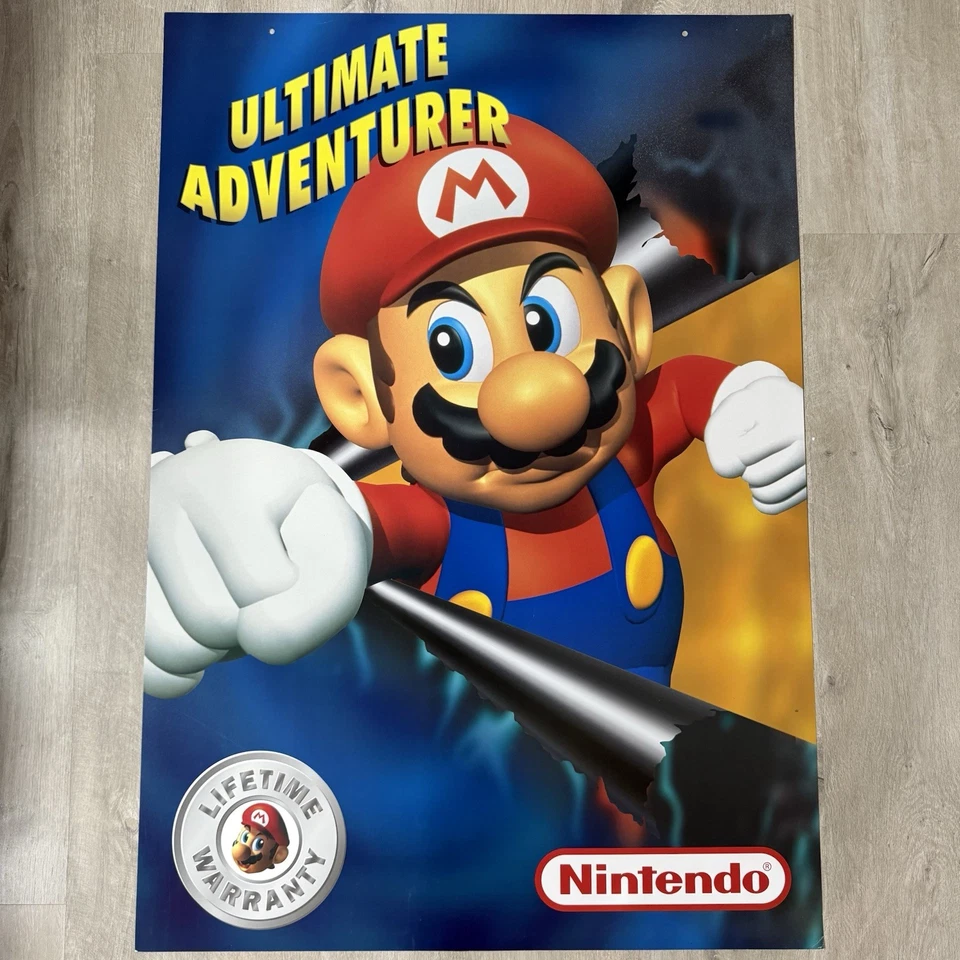 1997 Super Mario 64 промо плакат Nintendo 64 N64 пожизненная гарантия 🔥РЕДКАЯ🔥 - Изображение 2 из 2