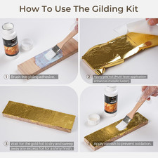 Gold Leaf Gilding Adhesive Set, 100ml Water Based Glue and 100ml Varnish, 100...