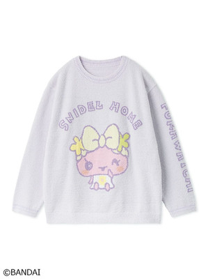 Tamagotchi × SNIDEL HOME Knit Pullover Flowertchi Design Lavender Color Japan