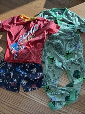 Size Small 6/7 Kids Pajama Set Lot Sonic And Minecraft