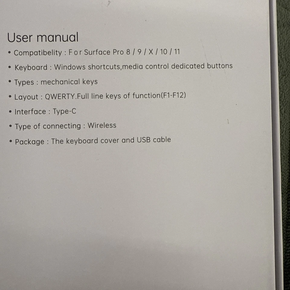 Teclado ultra delgado para tablet Surface Pro. Para Surface Pro 8 9 X 10 y 11.�� Foto 2 de 4