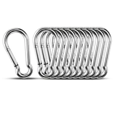Small Carabiner Clip Hooks, 10pcs 1.57 inch Carabiners Heavy Duty, 304 Stainless