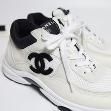 CHANEL CC Logo Tennis Sneakers Mesh Suede Sneakers G38299 72624566
