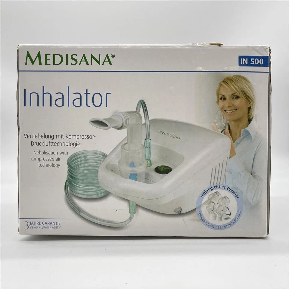 Medisana IN 500 Inhalator, Kompressor Vernebler mit Mundstück und Maske für Erwa