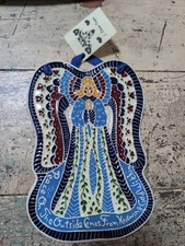 Vintage 1988 J Duban Designs Angel Wall Hanging Tile Plaque God Within Decor