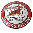 Vintage Winchester Sign - Rifles & Shotguns Firearms Gas Pump Porcelain Sign