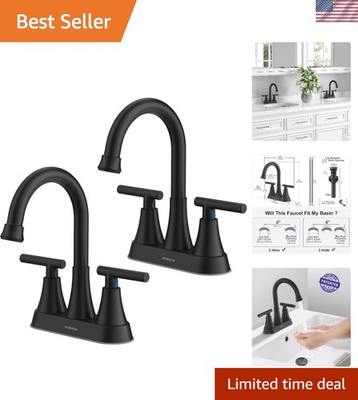 #ad Modern Matte Black 4 Inch Bathroom Faucets for Sink Lead Free amp; Efficient $118.99