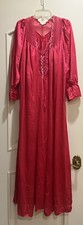NEW Vintage OLGA 92022  94022 Hot Pink Nightgown  Robe Silky Nylon Spandex S