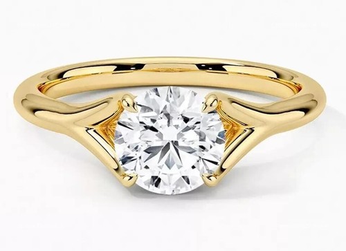 Round Diamond Engagement Solitaire Mother's Day New Ring Jewelry 14K Yellow Gold - Picture 8 of 18