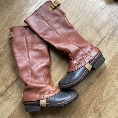 Sorel Slimpack Riding Boots Size Rare Cinnamon Color