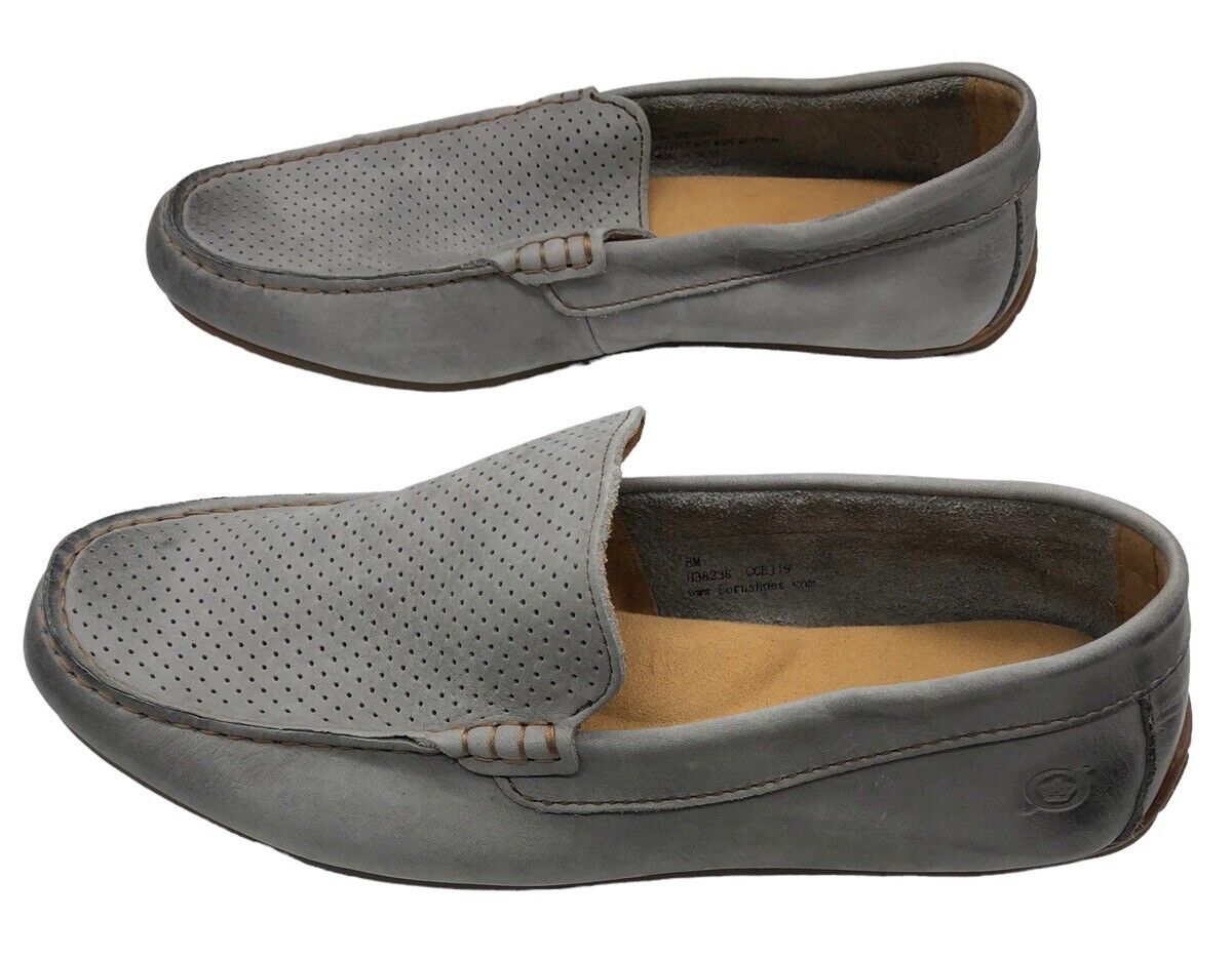 Born Gray Suede Driving Loafers Shoes 8 Mens Slip On  display picture 1
