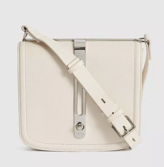 Flat leather crossbody hot sale bag