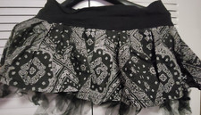 Royal Bones Mini Skirt Size M Lace Up Pleated Black Plaid Goth Emo