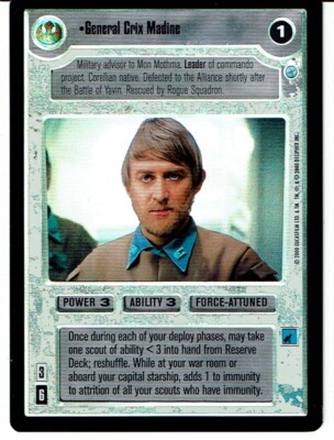 STAR WARS CCG REFLECTIONS II SRF LIGHT SIDE FOIL GENERAL CRIX MADINE ex