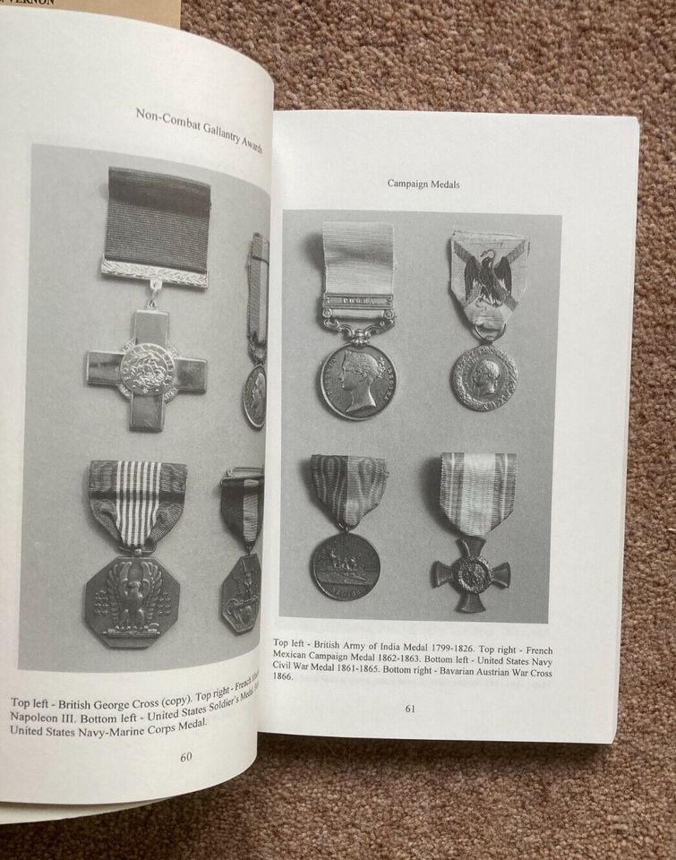 MEDAL COLLECTORS COMPANION. S VERNON. 1995 MILITARY ORDERS, MEDALS