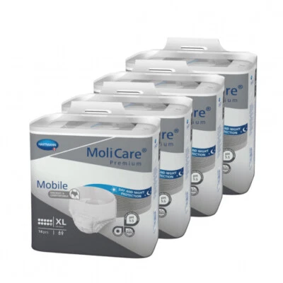 SENI MoliCare Premium Mobile 10 gocce taglia XL 4x14 = 56 pezzi pantaloni per incontinenza