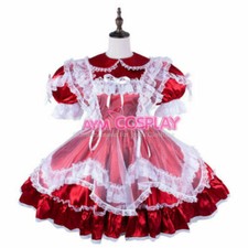 lockable Sissy boy maid satin dress Cosplay Costume tailor-made