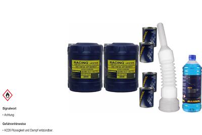20L MANNOL Motoröl SAE 10W-60 RACING+ESTER inkl. Additiv Auslaufschlauch
