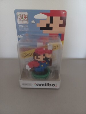 Amiibo Super Mario Bros Modern Color 8 Bit Mario 30th Anniversary Blue Figure