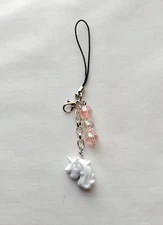White Unicorn Phone Charm Dangle Lanyard Hang Pendant Chain Car Decor Handmade