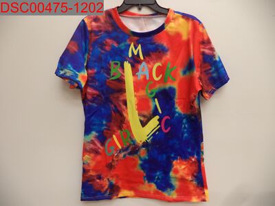Plus Womens Tie Dye Black Girl Magic Print T-Shirt & Shorts Set Jogger Suit, 4XL