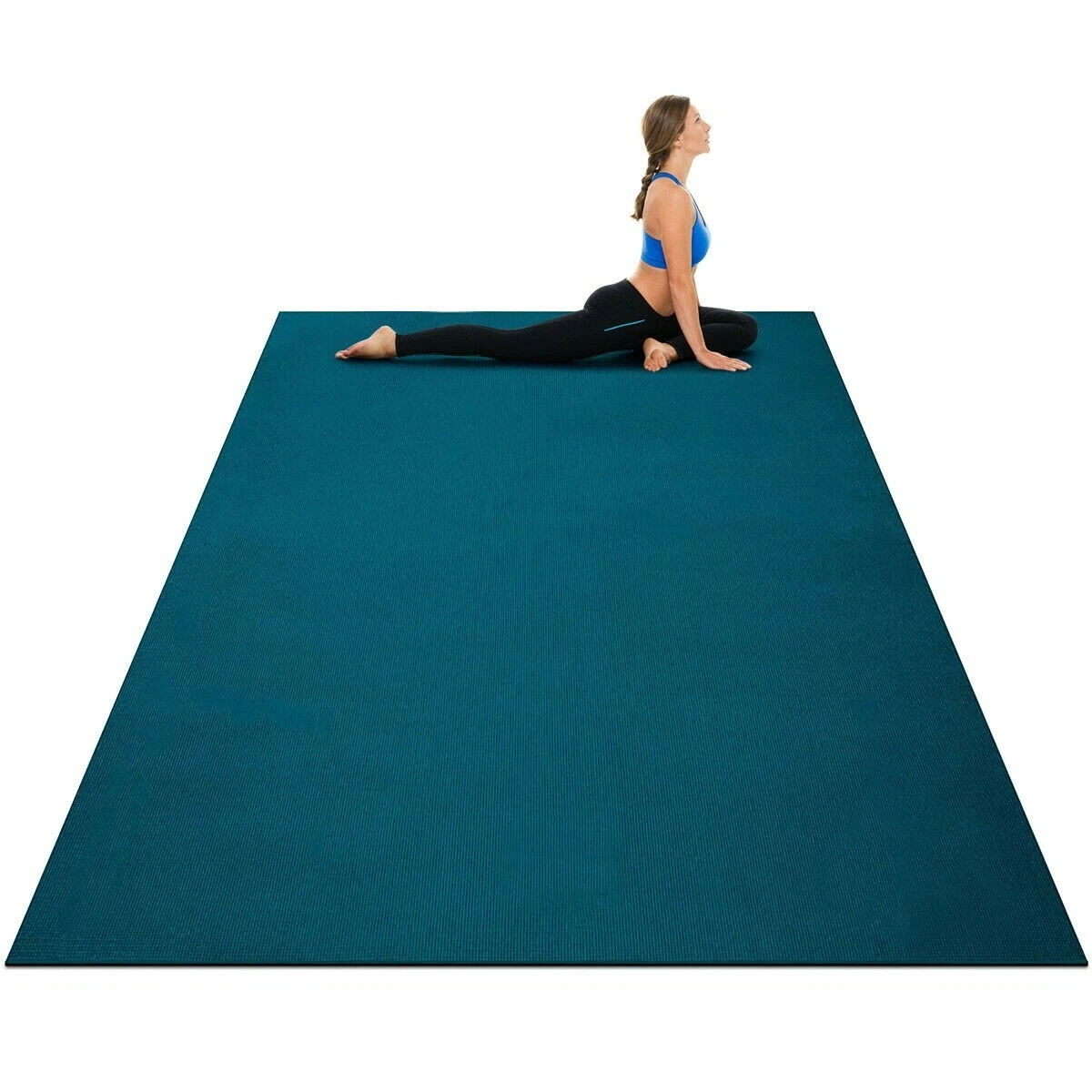 Large Yoga Mat 6' x 4' x 8mm Thick Workout Mats Home Gym Non-Slip Floor Mat  Blue