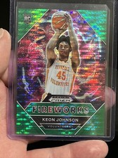2021 Keon Johnson Prizm Fireworks Rookie Green Pulsar numbered 20/25 SSP!