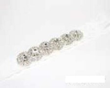 WHITE STRETCH WEDDING GARTER CLEAR STONES  2013 