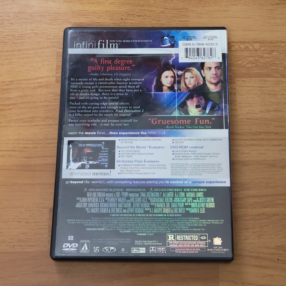 Final Destination 2 (DVD, 2003, Infinifilm Widescreen) -- 📀 w