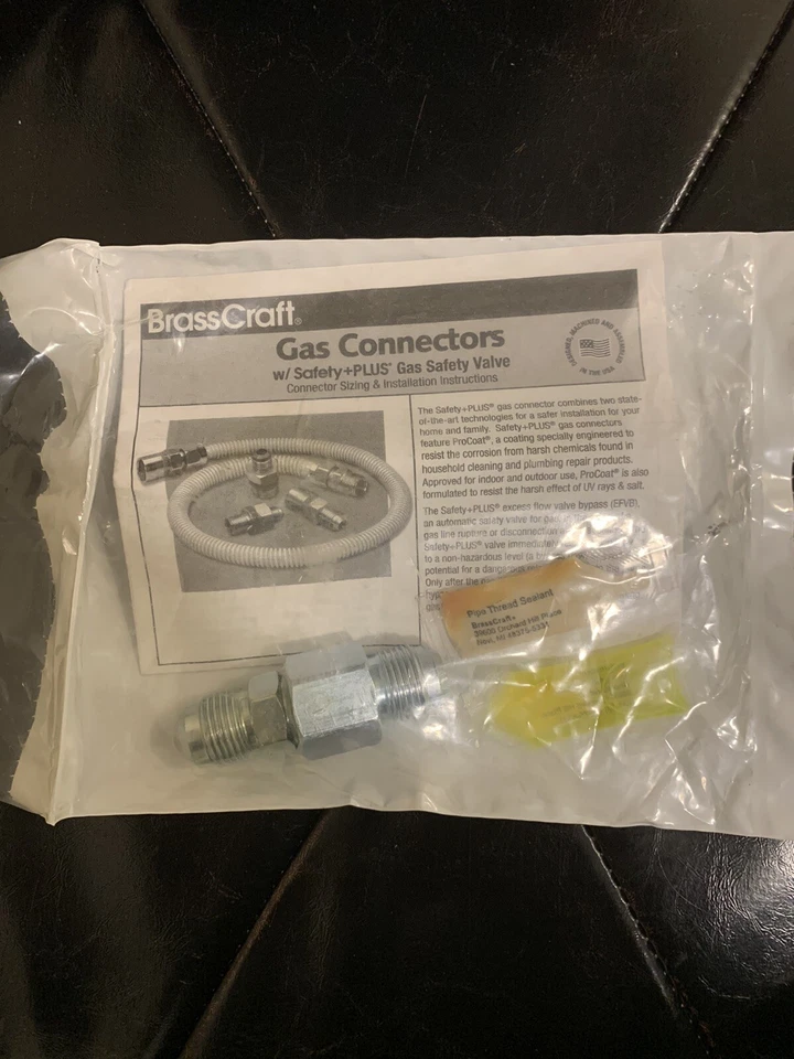 Комплект газовых соединителей (соединители, герметик резьбы труб и детектор утечки газа. - Изображение 2 из 4