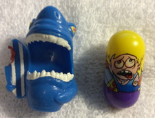 2004 Mighty Beanz Bodz S1: 253 Surfer Bean  Shark Bod Light Blue 