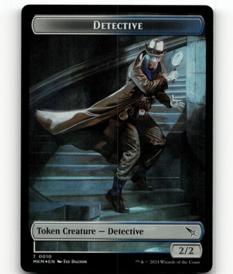 FOIL - MTG Detective   Merfolk Double-Sided Token - Murders at Karlov Manor