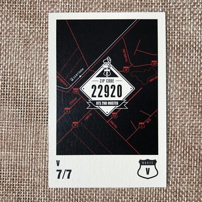 BTS V 7/7 [ ARMY 2nd Muster ZIP CODE 22920 Official Mini Photocard