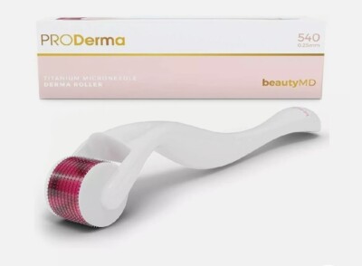 BeautyMD Pro Derma Cosmetic Needling Roller, 540 Titanium 0.25 mm Microneedles