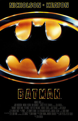 AA0516 Batman Film By Tim Burton 1989 Black Logo Movie Poster 11x17