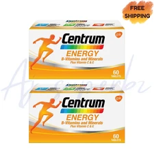 2x Centrum Energy B-Vitamins and Minerals + Vitamin C & E 60's Free Shipping