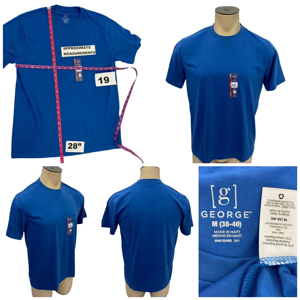 Report Collections Shirt Mens Large Button Up Blue Long Sleeve & Tee - Image 4 of 4