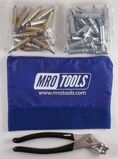 25 3/16  25 3/32 Cleco Fasteners  Cleco Pliers w/ Mesh Carry Bag K4S50-5 