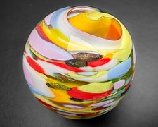 Robert Rob Livezey 1.36" Stardust Studios Handblown Lampwork Art Glass Marble