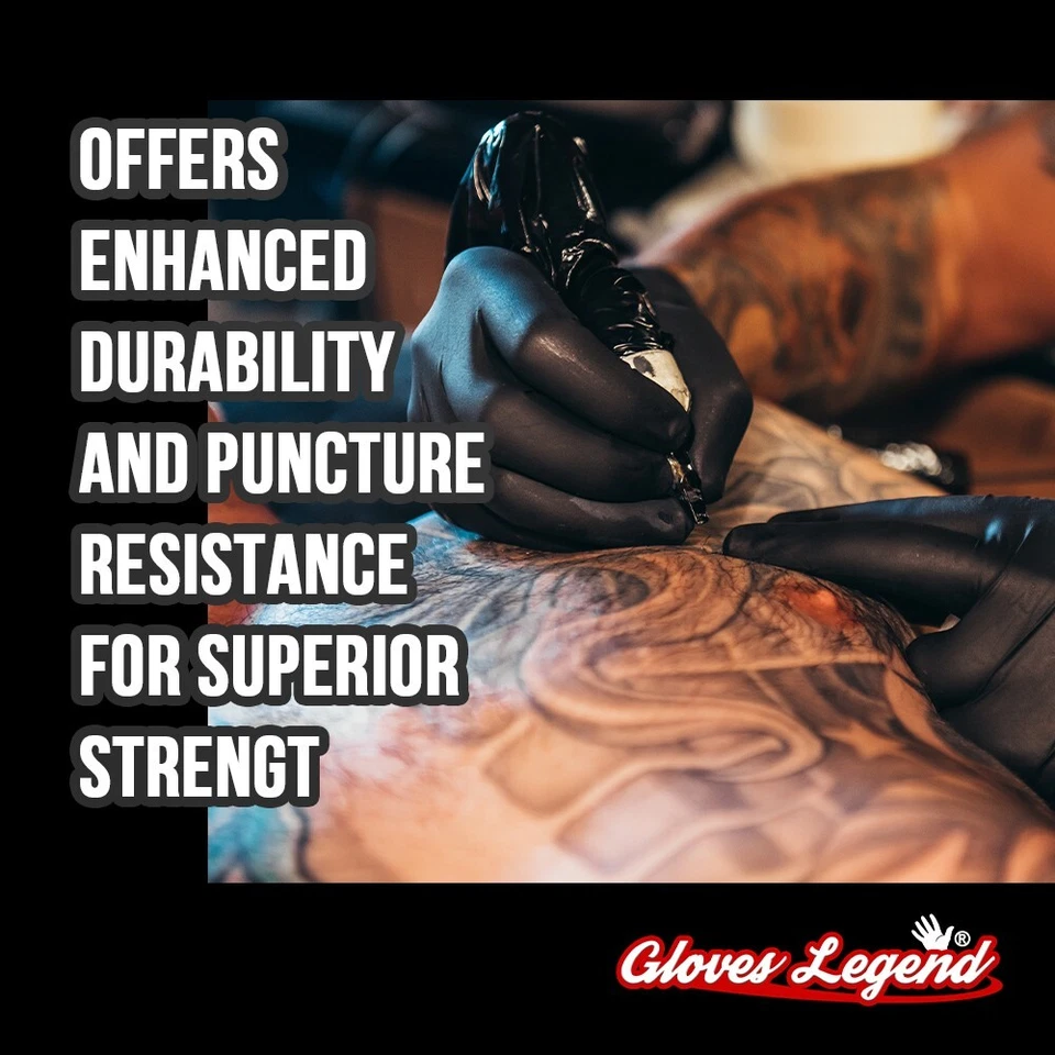 XL - 2 Boxes Black Nitrile Powder Free Medical Exam Tattoos Piercing Gloves - Image 2 of 4